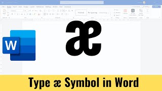 How to Type æ Symbol in MS Word