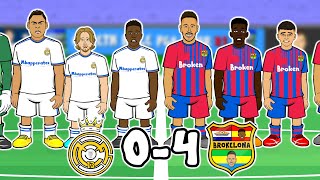 😲0-4! Real Madrid vs Barcelona😲 (El Clasico 22 Aubameyang Torres Cartoon Goals Parody Highlights)