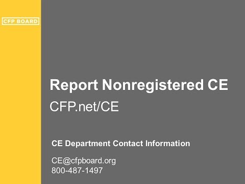 Reporting Nonregistered Continuing Education Credits Reporting Nonregistered Continuing Education Credits