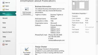 Publisher 2010 Tutorial The Publisher Environment Microsoft Training Lesson 1.1