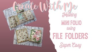 Create With Me - Making a Mini Folio Using a File Folder - Super Easy Tutorial - Ephemera