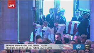 Jimmy Carter's grandchildren act as pallbearers at funeral service in D.C.