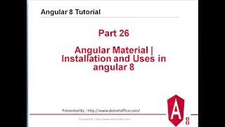 Part-26:Angular Material Installation and Uses in angular 8 |Angular 8/12 Tutorial