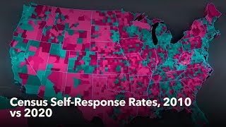 Animated Maps: Census Self-Response Rates, 2010 vs 2020 (4K)