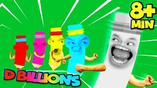 Funny Drawing Pencils (Yellow, Blue, Pink, Red & Gray) + MORE D Billions Kids Songs