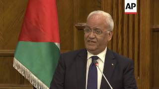 Shoukry and Safadi meet Palestinian negotiator Erekat