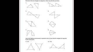 [Math] Determine if the two triangles are congruent. If they are, state how you know. State that add