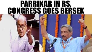 Manohar Parrikar attends Rajya Sabha, takes a dig on Congress | Oneindia News