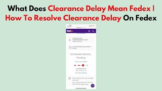 What Does Clearance Delay Mean Fedex | How To Resolve Clearance Delay On Fedex