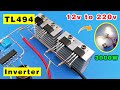 How to make a Powerful Inverter 12v DC to 220v AC using TL494, 50hz 60hz Invereter