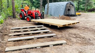 Building a Shed with Huge Pallet - Laying Down the Base