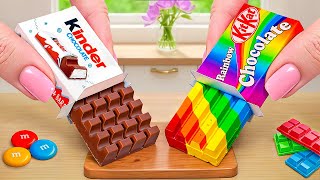 Rainbow KITKAT vs Kinder Chocolate Cake Decorating Challenge!