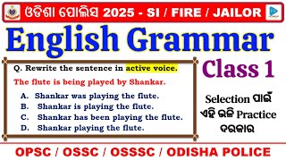 English Grammar Syllabus Wise Selected Questions for Odisha Police SI Exam || English Grammar for SI