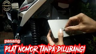 cara pasang plat nomor motor tanpa dilubangi