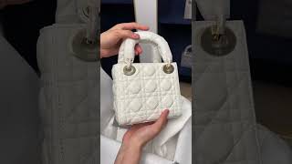 #Shebag Dior White Lady Dior bag with gold hardware lambskin unboxing review