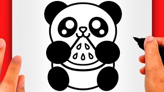 HOW TO DRAW A PANDA BEAR (EASY) - Cute Panda Bear Drawing (EASY)