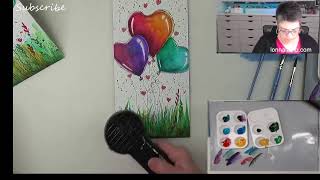 Easy Acrylic Painting Balloon Hearts @lonnalamb