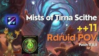 ++11 Mists of Tirna Scithe (Keeper build 450k DPS!) [Rdruid POV] TWW M+ #worldofwarcraft #mythicplus