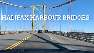 Driving across the two Halifax Bridges