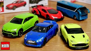 アジア限定カラーが良い！どれも魅力的☆海外 アジア限定トミカ 日産 NISSAN GT-R・ランボルギーニ ウルス・アストンマーチン ヴァンキッシュ ザガート・中国のバス・ヴェネーノ