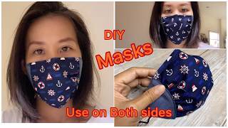 DIY Face Mask at Home Use on Both Sides | (PDF) Pattern Download | หน้ากากอนามัย ใหม่ใส่ได้ 2  ด้าน