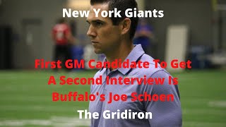 The Gridiron- New York Giants First Candidate To Get A Second Interview Is Buffalo's Joe Schoen