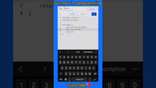 strcmp in C |compare two strings |C programming full course #viral #c #coding #shorts #trend #python