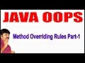 Java Tutorials || Java OOPS  ||  Method Overriding Rules Part - 1 || by Durga Sir