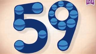 Learn Number 59 in English \u0026 Counting, Math by Endless Numbers   Kids Video