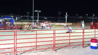 Bucyrus 14' winning first in calf roping on SRD