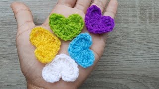 crochet mini heart for beginners🤍🌱| Kataiythong