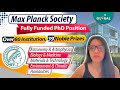 How to Apply #fullyfunded #phd Position in the Max Planck Society