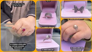 Pure silver Rings 💍 || Silver stone ring designs 2023 || Pearl silver rings