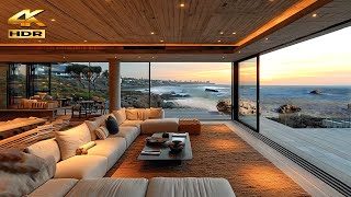 Luxurious OIutdoor Beachfront Sunset️🎷 Space 4K With Relaxing Jazz \u0026 Ocean Wave Sounds