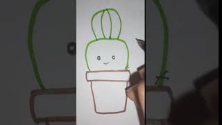 8second challenge 🌳😻cute plant #drawing #trending #youtubeshorts #cute#green#kids