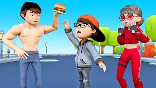 Nick Fat Stays Away From Junk Food to Become Healthy - Scary Teacher 3D Challenge Nick gym