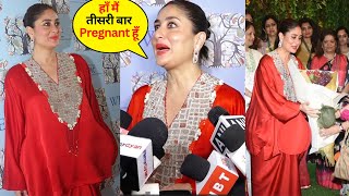 3rd time Pregnant Kareena Kapoor talks about Pregnancy while flaunting her Baby Bump with Saif Ali