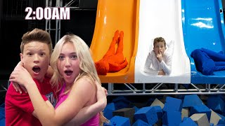 Famous YouTubers! Boys vs Girls 24 hours in a Trampoline Park!