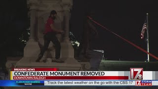 NC protesters pull down 2 Confederate statues from monument at State Capitol