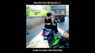 Cute Girl 😍 Shocking 😝 Girl Reaction | Zx10r | Super Bike @Z900Rider #shorts
