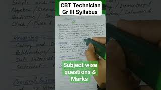 RRB Technician Grade III Syllabus | 2024 | Questions and Marks | #rrb #cbt