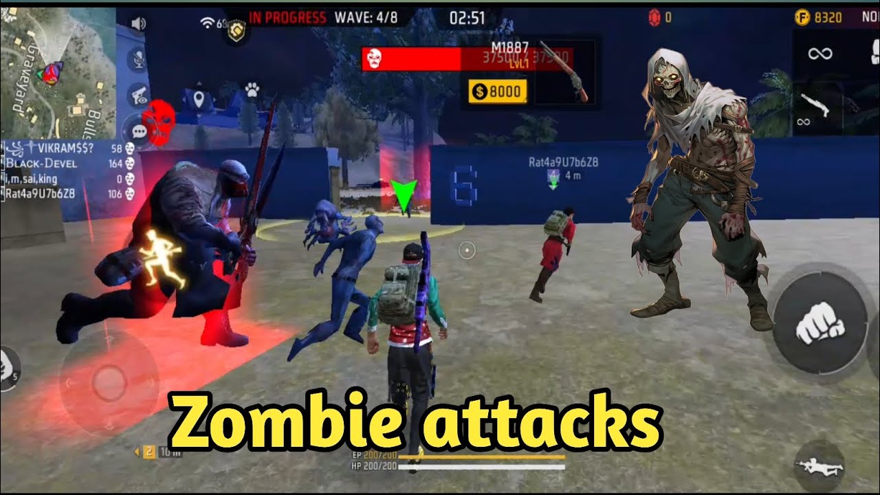 Zombie Graveyard 亞 Attack Single Team Survival Mode Free Fire Gaming