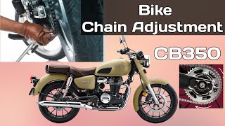 Bikes Chain Adjustment Process #chainlink #honda #hness #cb350 #youtube #service #information #viral