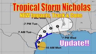 Tropical Storm Nicholas Cone, Track & Impact Change!! - The WeatherMan Plus Weather Channel