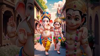 Ganpati Bappa hanuman ji #ganpati #ganpatibappa #ganesh #shorts