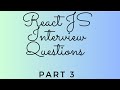 Frontend Interview Preparation | React Js Interview Question Part 3 | Memoization technique