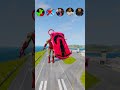 🚘CR7 vs Messi vs Mbappe Ironman Jump Challenge ⚽️#beamngdrive #simulator #shorts #ronaldo vs messi