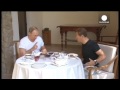 putin works out in gym with prime minister medvedev sochi