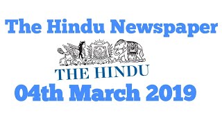 The Hindu Newspaper 04th March 2019