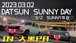 DATSUN B210 SUNNY【2023,03,02 SUNNYの日！行ってきました】大黒PA